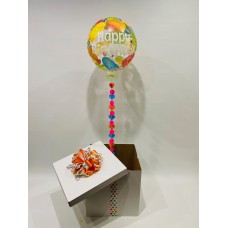 Happy Birthday Icecream Print Deco Bubble Balloon in a Box